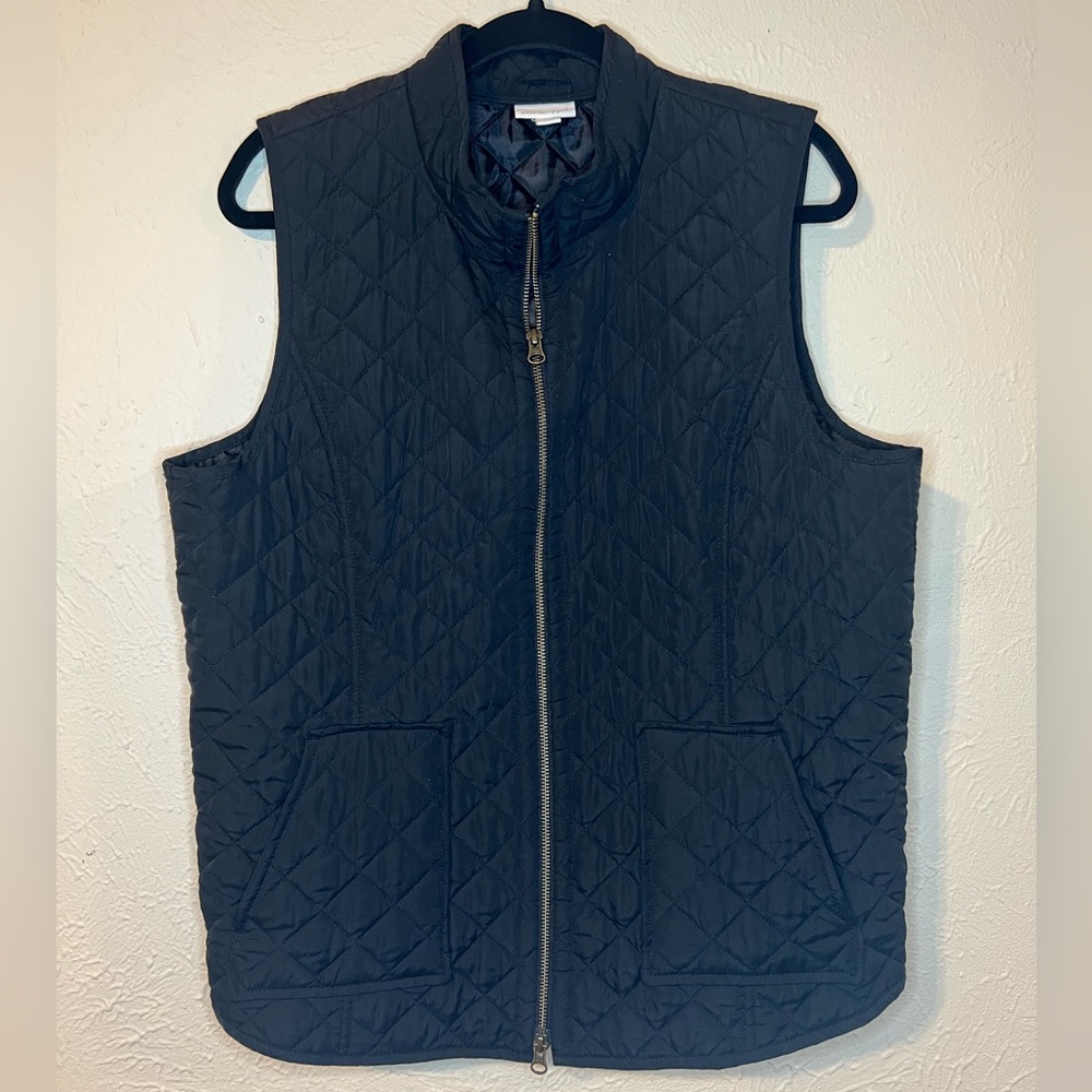 J. Jill Heritage Quilted Black Vest